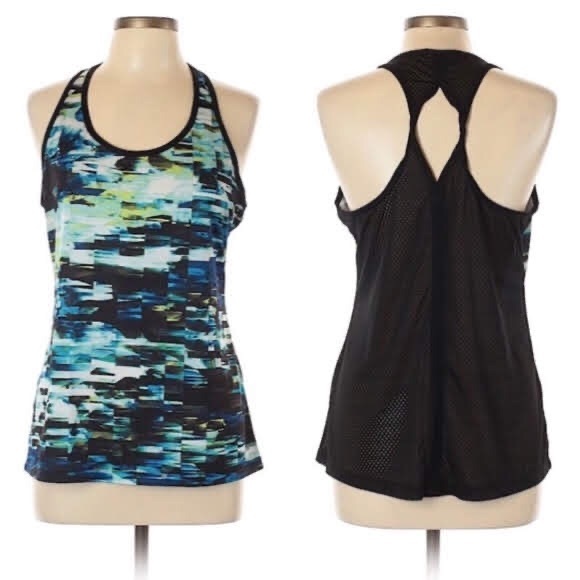 Active Tank w/ Helix Twist Straps, Blue - Picture 3 of 5